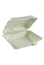 Hinged White Bagasse Container #EC725493400