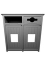 AURA Station double pour le recyclage mixte grise 64 gal #BU211824000
