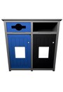 AURA Double Mixed Recycling Station with Lock 64 Gal #BU110326000