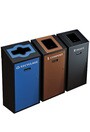 TRANSIT 3-Stream Wall Mounted Recycling Station 58L #NITR5803NOI
