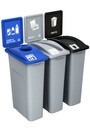 WASTE WATCHER Îlot avec panneaux pour Déchets, canettes et papiers 69 gal #BU202784000
