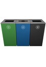 SPECTRUM Poubelles 3 voies pour déchets, recyclage et compost 72 gal #BU140033000