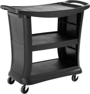 Chariot de service à 3 tablettes et 2 côtés fermés Rubbermaid 9T68 modèle Executive #RB009T68NOI