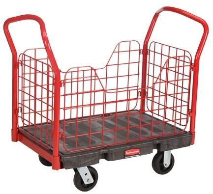 Chariot de manutention à panneaux latéraux grillagés Rubbermaid 4484 #RB004484NOI