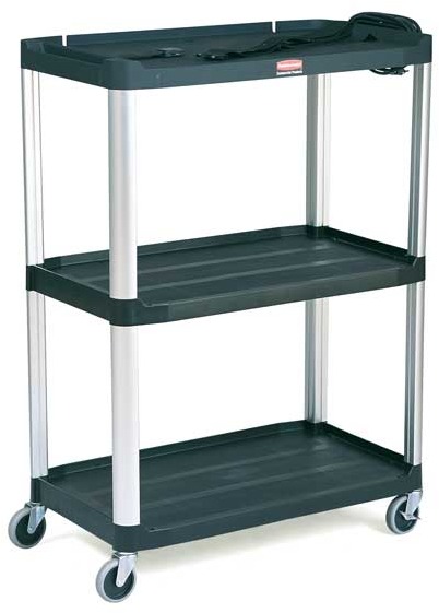 Chariot audio-visuel à 3 tablettes et roues de 4" pour télés 32" #RB009T33NOI