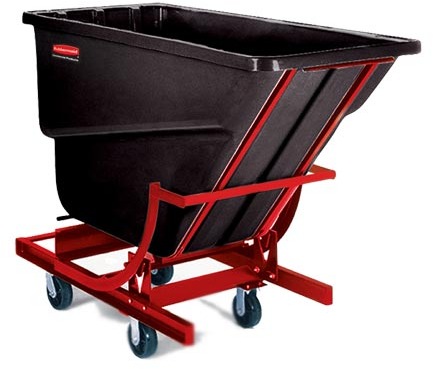 Chariot auto basculant sur rail 2-1/2 verges cubes Rubbermaid 1074 #RB107443NOI