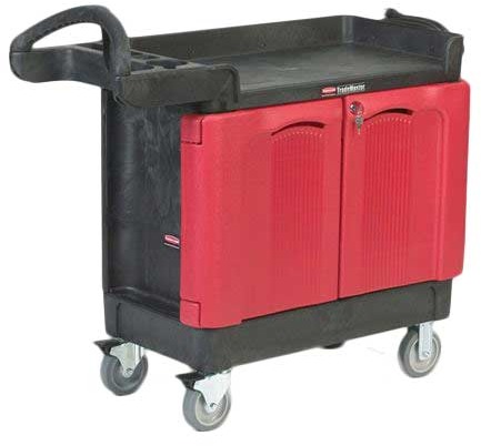 Chariot de travail petit à 2 portes verrouillables Rubbermaid 4512-88 #RB451288NOI