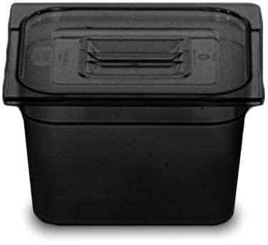 Bac noir pour préparation d'aliments chauds 20" x 12" #RB00230PNOI
