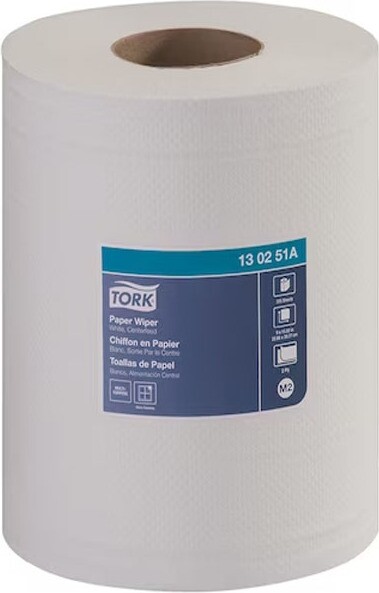 TORK PLUS Essuie-mains en rouleau débit par le centre, blanc #SC130251A00