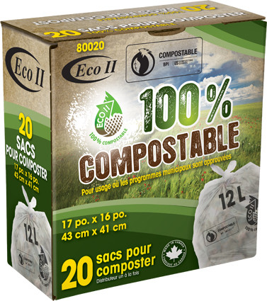 Sacs à ordures compostables, 17 X 16 #GO800201000 Sacs à ordures compostables, 17 X 16 #GO800201000