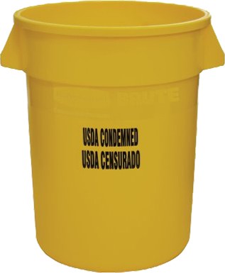 Poubelle pour rejet en usine alimentaire Rubbermaid 2632-46 Brute ACIA #RB263246JAU