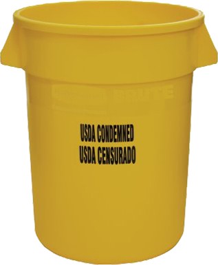 Poubelle pour rejet en usine alimentaire Rubbermaid 2632-46 Brute ACIA #RB263246JAU