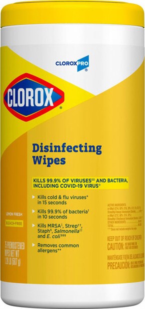 CLOROX PRO Quaternary Dinsinfectant Wipes #CL001292000