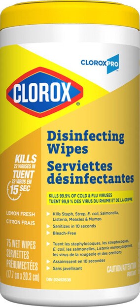 CLOROX PRO Lingettes désinfectantes avec quaternaire #CL001292000