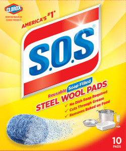Boîte de tampons savonneux en laine d’acier avec Clorox S.O.S #CL098026000