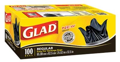 Garbage Bags 75 L Glad 26" x 33", Black #CL080042000