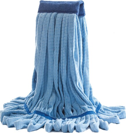 Tubular, Microfiber Wet Mop, Narrow Band, Looped-End, Blue #AG051060000