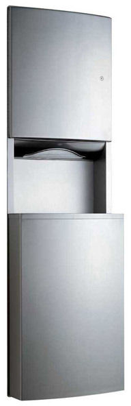 Wall Built-in 56'' Paper Dispenser and Waste Receptacle Combo Unit Bobrick B-43944 CONTURA #BOB43944000