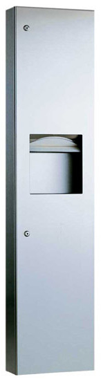 Half Wall Built-in 55'' Paper Dispenser and Waste Receptacle Combo Unit Bobrick B-38032 TRIMLINE #BOB38032000