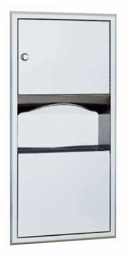 Wall Built-in 28'' Paper Dispenser and Waste Receptacle Combo Unit Bobrick B-369 CLASSIC #BO000369000 Wall Built-in 28'' Paper Dispenser and Waste Receptacle Combo Unit Bobrick B-369 CLASSIC #BO000369000