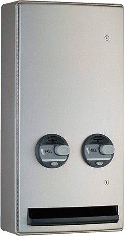 Surface-Mounted Recessed Napkin and Tampon Dispenser B-47069 CONTURA #BOB47069C00 Surface-Mounted Recessed Napkin and Tampon Dispenser B-47069 CONTURA #BOB47069C00