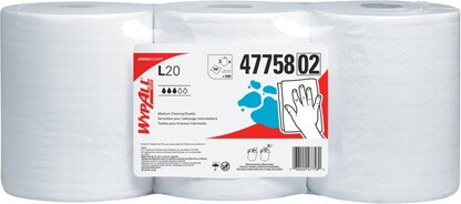 47758 Wypall L20 White Cleaning Roll Wipes #KC047758000