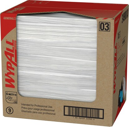 Wypall X60 Chiffons de nettoyage plié en quatre blancs #KC034900000