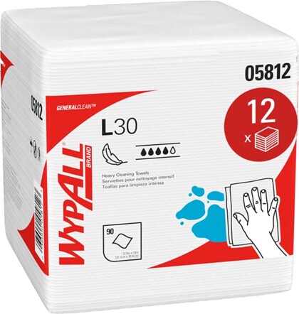 05812 Wypall L30 Chiffons de nettoyage robuste plié en 4 #KC005812000