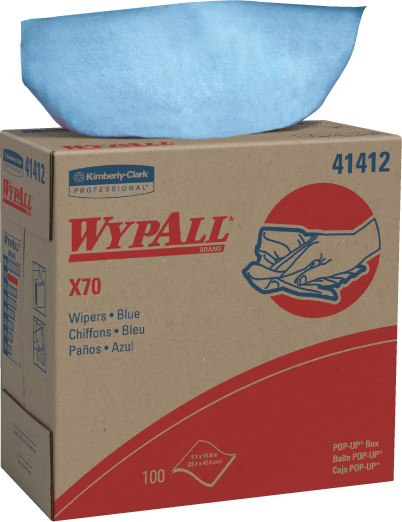 41611 Wypall X70 Chiffons pour travaux moyens en rouleau bleu #KC041412000