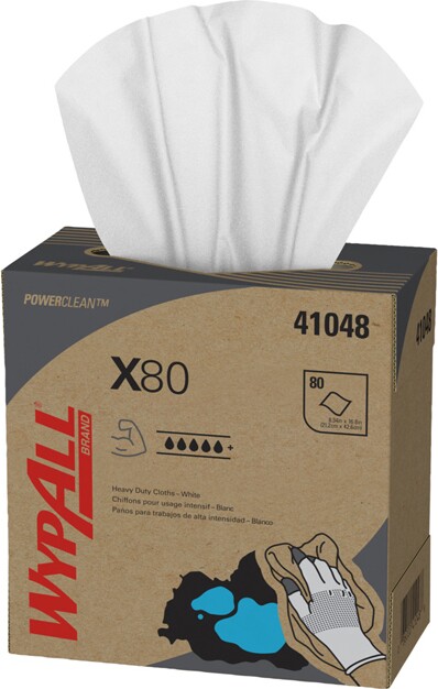 Wypall X80 Chiffons de nettoyage en boîte pop-up blanc #KC041048000