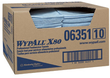 Chiffons pour services alimentaires WypAll X80, bleu #KC006351000 Chiffons pour services alimentaires WypAll X80, bleu #KC006351000