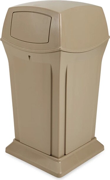 9171 RANGER Outdoor Waste Container with Lid 45 Gal #RB917188BEI