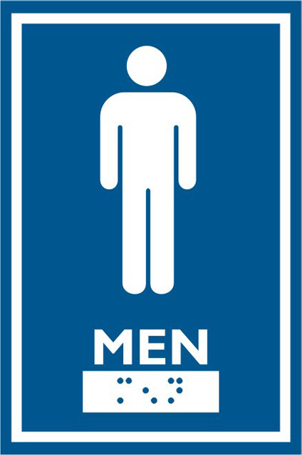 English and Braille Emboss Washroom Pictogram #FR000960000 English and Braille Emboss Washroom Pictogram #FR000960000