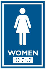 English and Braille Emboss Washroom Pictogram #FR000961000 English and Braille Emboss Washroom Pictogram #FR000961000