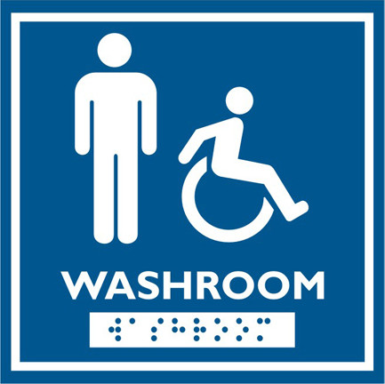 English and Braille Emboss Washroom Pictogram #FR000962000 English and Braille Emboss Washroom Pictogram #FR000962000