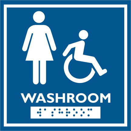 Pictogramme pour toilette anglais et braille #FR000963000 Pictogramme pour toilette anglais et braille #FR000963000