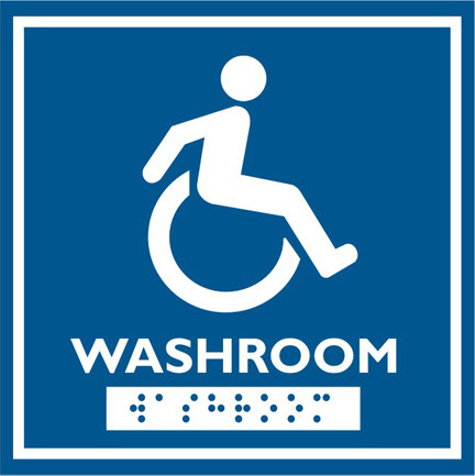 Pictogramme pour toilette anglais et braille #FR000964000 Pictogramme pour toilette anglais et braille #FR000964000