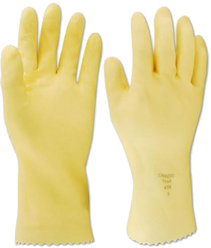 Gants en latex naturel doublés de coton #SE04122000S