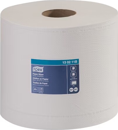 Tork 130211B Chiffons en papier débit par le centre, blanc #SC130211000 Tork 130211B Chiffons en papier débit par le centre, blanc #SC130211000