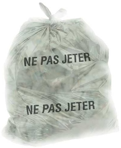 Plastic Bag Labelled NE PAS JETER #GO012X26TRA Plastic Bag Labelled NE PAS JETER #GO012X26TRA