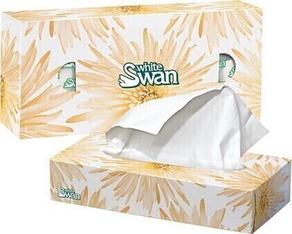 08301 White Swan Facial Tissues, 2 Ply, 30 x 100 #EC008301000