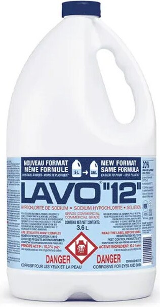 Commercial Bleach 12%, 6 x 3.6 L #LV010253000