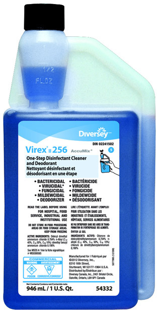 Nettoyant désinfectant quaternaire Virex II 256 #JH054332000 Nettoyant désinfectant quaternaire Virex II 256 #JH054332000