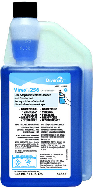 Quaternary Disinfectant Cleaner Virex II 256, 946 mL #JH054332006 Quaternary Disinfectant Cleaner Virex II 256, 946 mL #JH054332006
