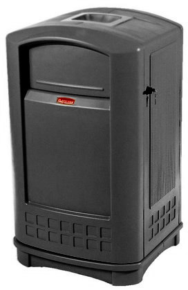 Poubelle avec cendrier au sommet 35 gallons Rubbermaid 9P91 Plaza #RB009P91NOI Poubelle avec cendrier au sommet 35 gallons Rubbermaid 9P91 Plaza #RB009P91NOI