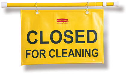 Bilingual Hanging Sign "Closed for Cleaning" #RB009S15JAU