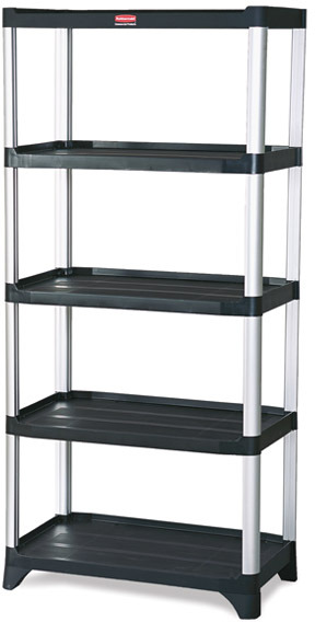 Étagère à 5 tablettes en acier renforcé #RB009T37NOI Étagère à 5 tablettes en acier renforcé #RB009T37NOI