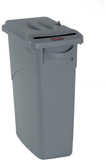 Poubelle pour document confidentiel avec couvercle Slim Jim, 16 gal #RB009W25GRI