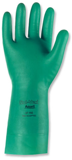 Gants en nitrile 13", 15 mils. Verts au fini gauffré Sol-Vex #TQSAX993000 Gants en nitrile 13", 15 mils. Verts au fini gauffré Sol-Vex #TQSAX993000