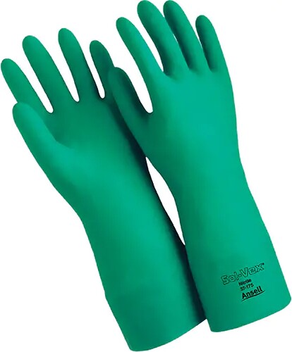 Gants en nitrile 22 mils. Verts au fini gauffré Sol-Vex #TQSAX995000